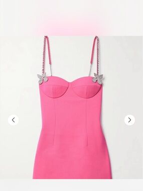 AREA Pink Mini Dress with Crystal Butterfly Straps